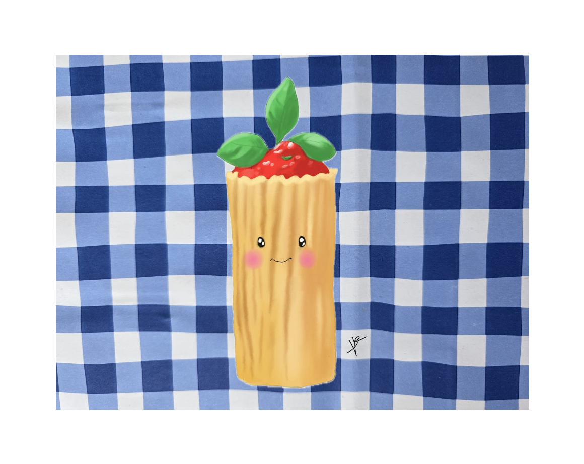 Jumbo Sticker - "Cute Rigatoni Pasta"