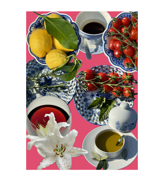 Jumbo Sticker "Italian Essence" - pink background