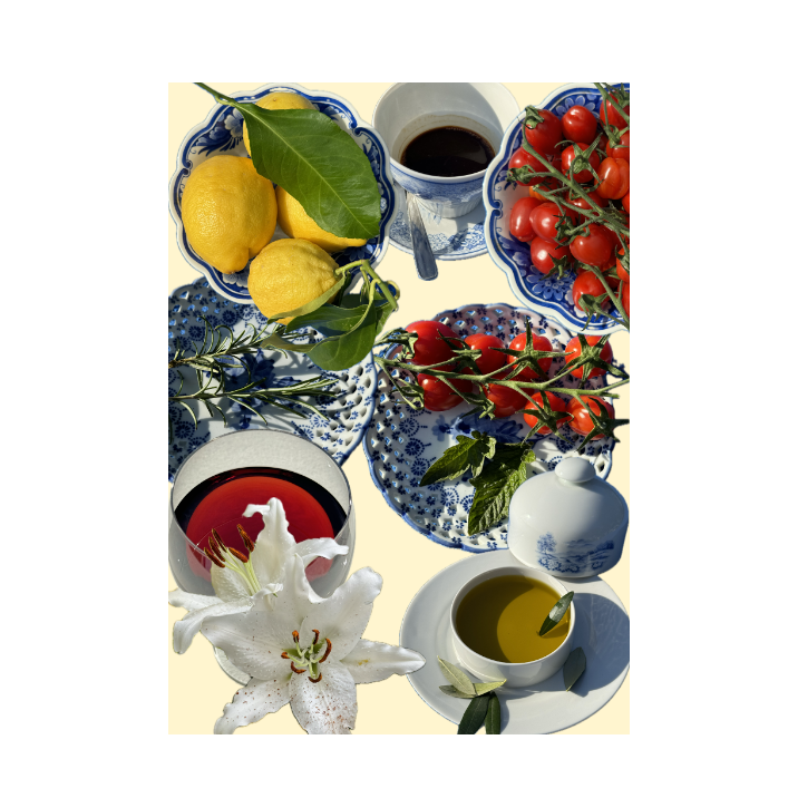 Jumbo Sticker "Italian Essence" - pastel yellow background